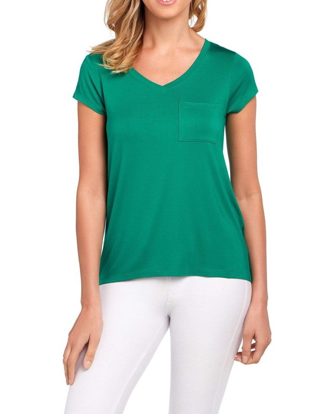 Cable & Gauge Emerald Green V-Neck Pocket Tee
